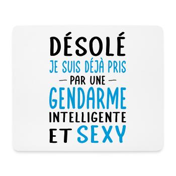Désolé déjà pris par une gendarme sexy - Tapis de souris (format paysage) - blanc - Devant