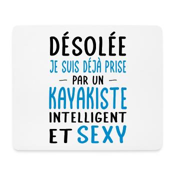 Désolée déjà prise par un kayakiste sexy - Tapis de souris (format paysage) - blanc - Devant