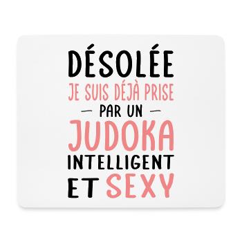 Désolée déjà prise par un judoka sexy - Tapis de souris (format paysage) - blanc - Devant