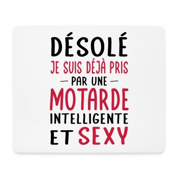 Désolé déjà pris par une motarde sexy - Tapis de souris (format paysage) - blanc - Devant