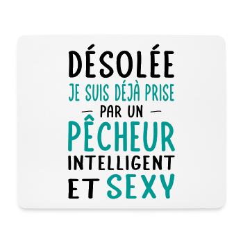 Désolée déjà prise par un pêcheur sexy - Tapis de souris (format paysage) - blanc - Devant