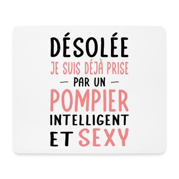 Désolée déjà prise par un pompier sexy - Tapis de souris (format paysage) - blanc - Devant
