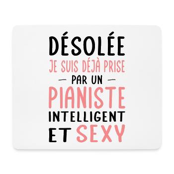 Désolée déjà prise par un pianiste sexy - Tapis de souris (format paysage) - blanc - Devant