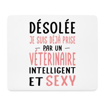 Désolée déjà prise par un vétérinaire sexy - Tapis de souris (format paysage) - blanc - Devant