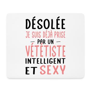 Désolée déjà prise par un vététiste sexy - Tapis de souris (format paysage) - blanc - Devant