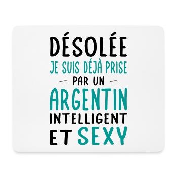 Désolée déjà prise par un Argentin sexy - Tapis de souris (format paysage) - blanc - Devant