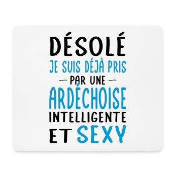 Désolé déjà pris par une Ardéchoise sexy - Tapis de souris (format paysage) - blanc - Devant