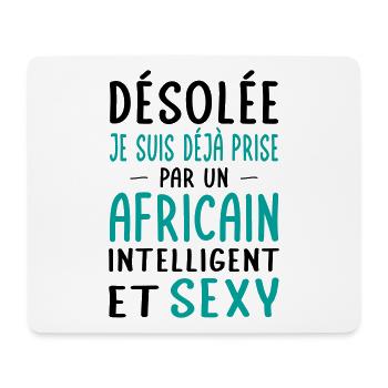 Désolée déjà prise par un Africain sexy - Tapis de souris (format paysage) - blanc - Devant