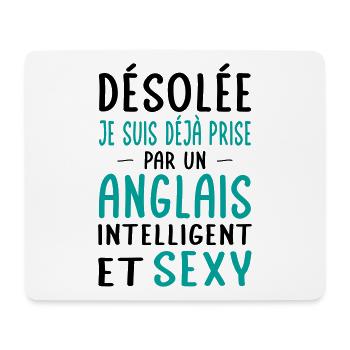 Désolée déjà prise par un Anglais sexy - Tapis de souris (format paysage) - blanc - Devant