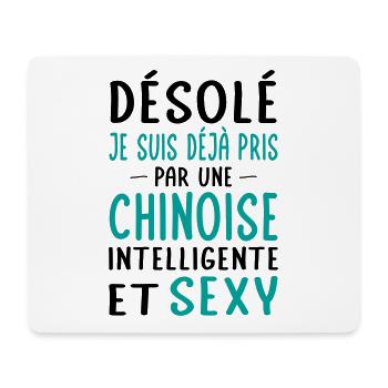 Désolé déjà pris par une Chinoise sexy - Tapis de souris (format paysage) - blanc - Devant