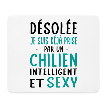 Désolée déjà prise par un Chilien sexy - Tapis de souris (format paysage) - blanc - Devant