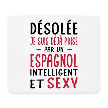 Désolée déjà prise par un Espagnol sexy - Tapis de souris (format paysage) - blanc - Devant