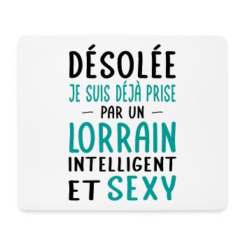 Désolée déjà prise par un Lorrain sexy - Tapis de souris (format paysage) - blanc - Devant