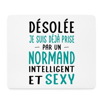 Désolée déjà prise par un Normand sexy - Tapis de souris (format paysage) - blanc - Devant