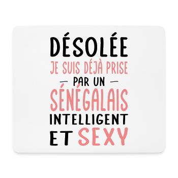 Désolée déjà prise par un Sénégalais sexy - Tapis de souris (format paysage) - blanc - Devant