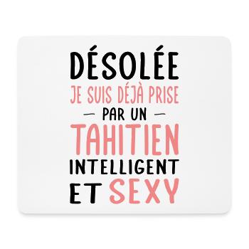Désolée déjà prise par un Tahitien sexy - Tapis de souris (format paysage) - blanc - Devant