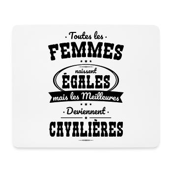Femmes égales meilleures deviennent cavalières - Tapis de souris (format paysage) - blanc - Devant