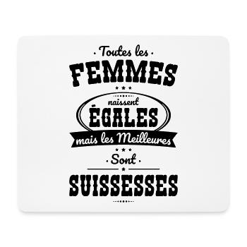 Femmes égales les meilleures sont Suissesses - Tapis de souris (format paysage) - blanc - Devant