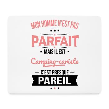 Mon homme pas parfait mais il est camping-cariste - Tapis de souris (format paysage) - blanc - Devant