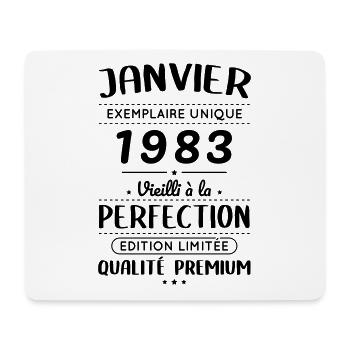 Anniversaire 40 ans - Janvier 1983 Perfection - Tapis de souris (format paysage) - blanc - Devant