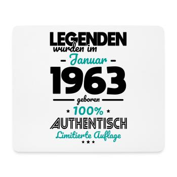 60. Geburtstag - Legenden wurden im Januar 1963 - Mousepad (Querformat) - Weiß - Vorne