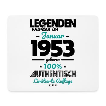 70. Geburtstag - Legenden wurden im Januar 1953 - Mousepad (Querformat) - Weiß - Vorne