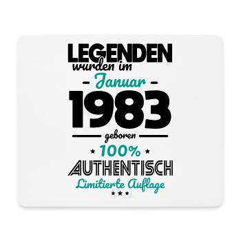 40. Geburtstag - Legenden wurden im Januar 1983 - Mousepad (Querformat) - Weiß - Vorne