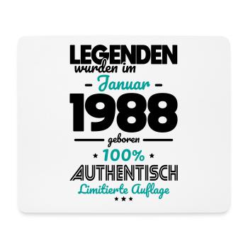 35. Geburtstag - Legenden wurden im Januar 1988 - Mousepad (Querformat) - Weiß - Vorne