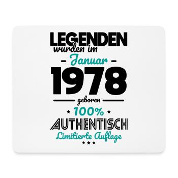 45. Geburtstag - Legenden wurden im Januar 1978 - Mousepad (Querformat) - Weiß - Vorne