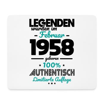 65. Geburtstag - Legenden wurden im Februar 1958 - Mousepad (Querformat) - Weiß - Vorne