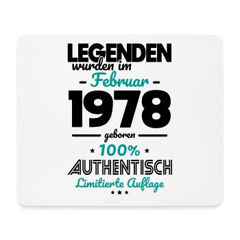 45. Geburtstag - Legenden wurden im Februar 1978 - Mousepad (Querformat) - Weiß - Vorne