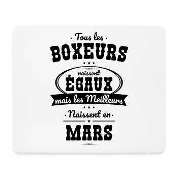 Boxeurs égaux meilleurs naissent en Mars - Tapis de souris (format paysage) - blanc - Devant