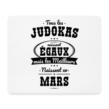 Judokas égaux meilleurs naissent en Mars - Tapis de souris (format paysage) - blanc - Devant