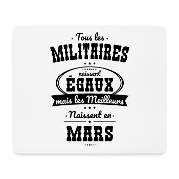 Militaires égaux meilleurs naissent en Mars - Tapis de souris (format paysage) - blanc - Devant