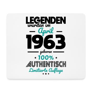60. Geburtstag - Legenden wurden im April 1963 - Mousepad (Querformat) - Weiß - Vorne