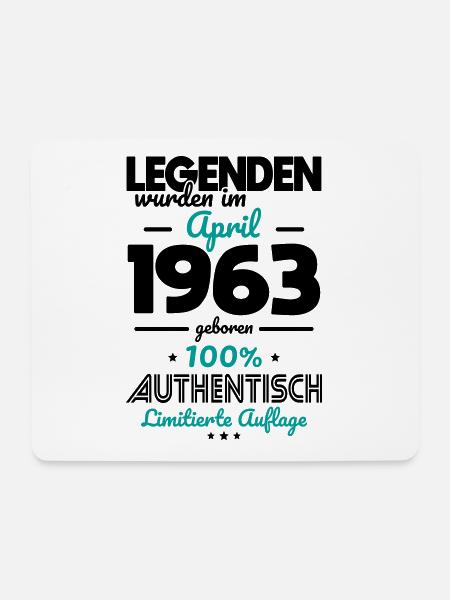 60. Geburtstag - Legenden wurden im April 1963 - Mousepad (Querformat) - Weiß