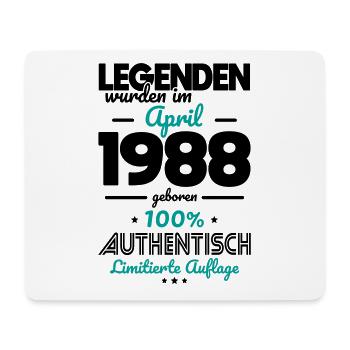 35. Geburtstag - Legenden wurden im April 1988 - Mousepad (Querformat) - Weiß - Vorne