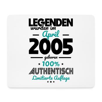 18. Geburtstag - Legenden wurden im April 2005 - Mousepad (Querformat) - Weiß - Vorne