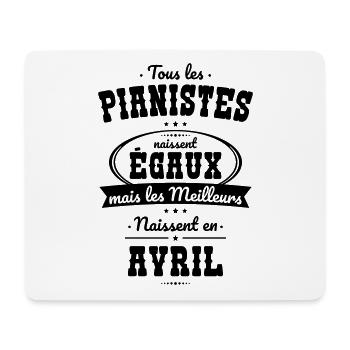 Pianistes égaux meilleurs naissent en Avril - Tapis de souris (format paysage) - blanc - Devant