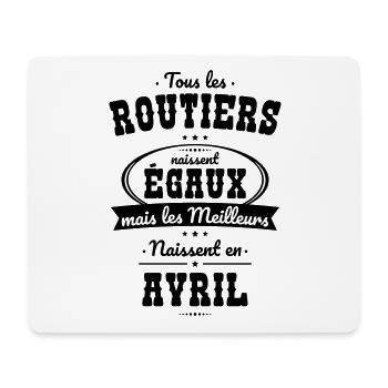 Routiers égaux meilleurs naissent en Avril - Tapis de souris (format paysage) - blanc - Devant