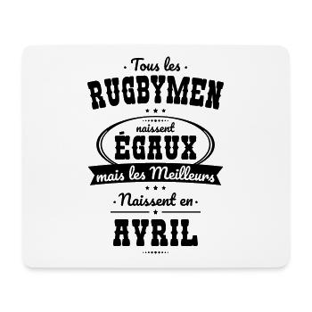 Rugbymen égaux meilleurs naissent en Avril - Tapis de souris (format paysage) - blanc - Devant