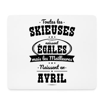 Skieuses égales meilleures naissent en Avril - Tapis de souris (format paysage) - blanc - Devant