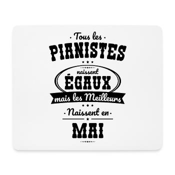 Pianistes égaux meilleurs naissent en Mai - Tapis de souris (format paysage) - blanc - Devant
