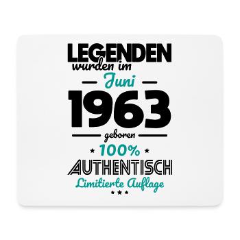 60. Geburtstag - Legenden wurden im Juni 1963 - Mousepad (Querformat) - Weiß - Vorne