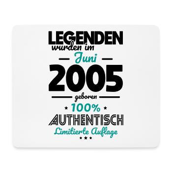 18. Geburtstag - Legenden wurden im Juni 2005 - Mousepad (Querformat) - Weiß - Vorne