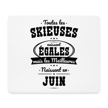 Skieuses égales meilleures naissent en Juin - Tapis de souris (format paysage) - blanc - Devant