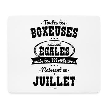 Boxeuses égales meilleures naissent en Juillet - Tapis de souris (format paysage) - blanc - Devant