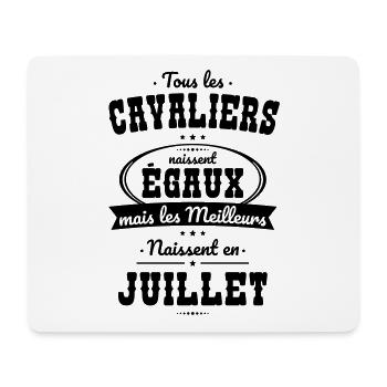 Cavaliers égaux meilleurs naissent en Juillet - Tapis de souris (format paysage) - blanc - Devant