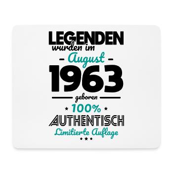 60. Geburtstag - Legenden wurden im August 1963 - Mousepad (Querformat) - Weiß - Vorne