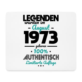 50. Geburtstag - Legenden wurden im August 1973 - Mousepad (Querformat) - Weiß - Vorne